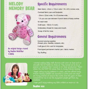 Melody Memory Bear Paper Pattern By Funky Friends Factory- Making Stuffed Toy Bear