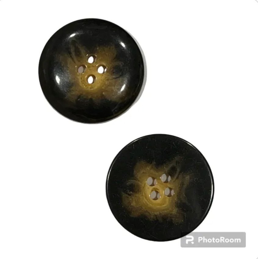 Dark Brown Horn Look Button- 1-3/8"- H-5125