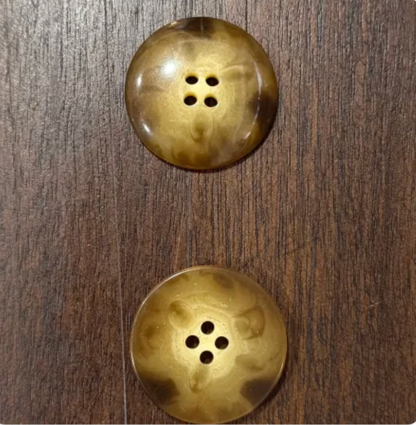 Light Brown Horn Look Button- 1-3/8"- H-5125