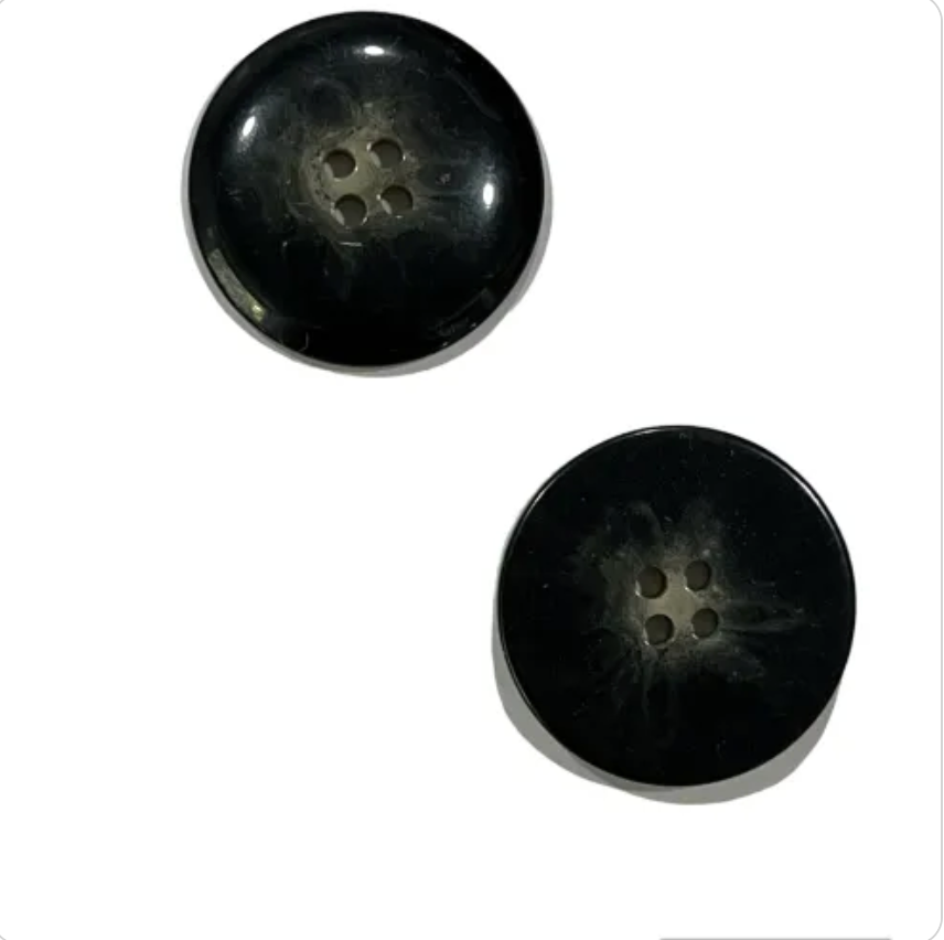 Charcoal Horn Look Button- 1-3/8"- H-5125