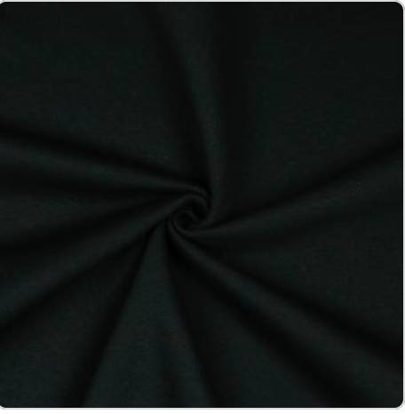 Jogging Fleece Sweatshirt Cotton Poly Blend- Black- 63” Wide