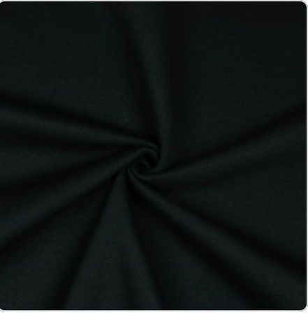 Jogging Fleece Sweatshirt Cotton Poly Blend- Black- 63” Wide