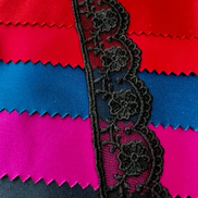 Black Embroidered Tulle Trim- 1.25