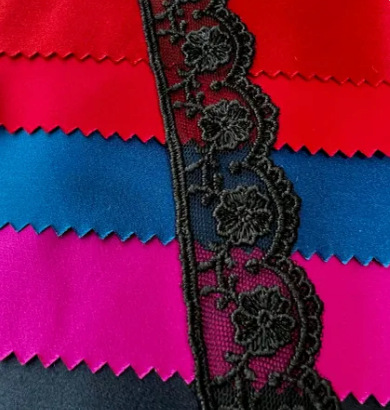 Black Embroidered Tulle Trim- 1.25"- (4119)