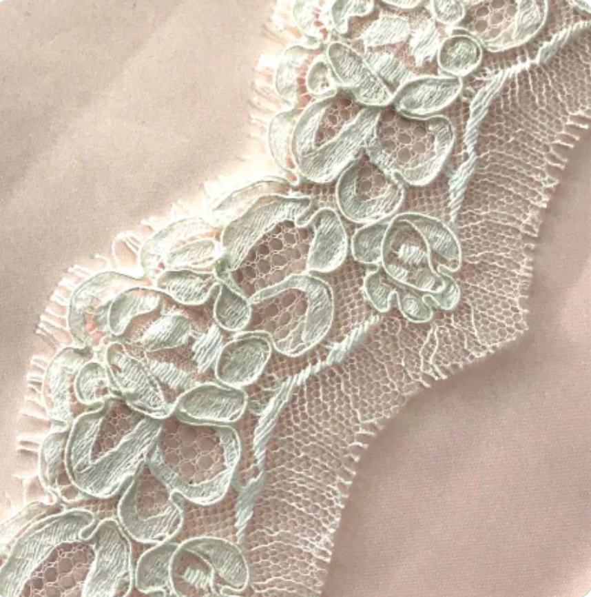 French Corded (Re-embroidered) Lace- Ivory- 2