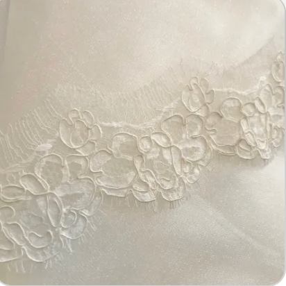 French Corded (Re-embroidered) Lace- Ivory- 2" Wide- 13088R