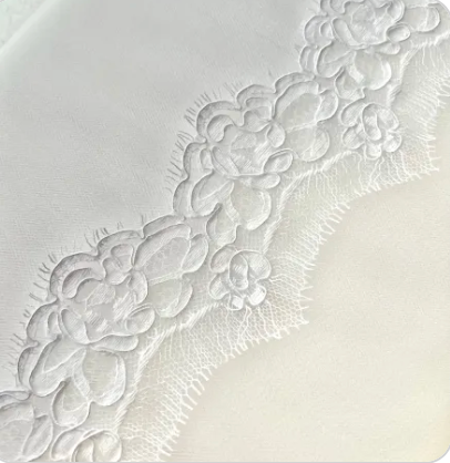 French Corded (Re-embroidered) Lace- White- 2" Wide- 13088R