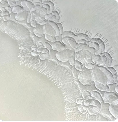 French Corded (Re-embroidered) Lace- White- 2" Wide- 13088R