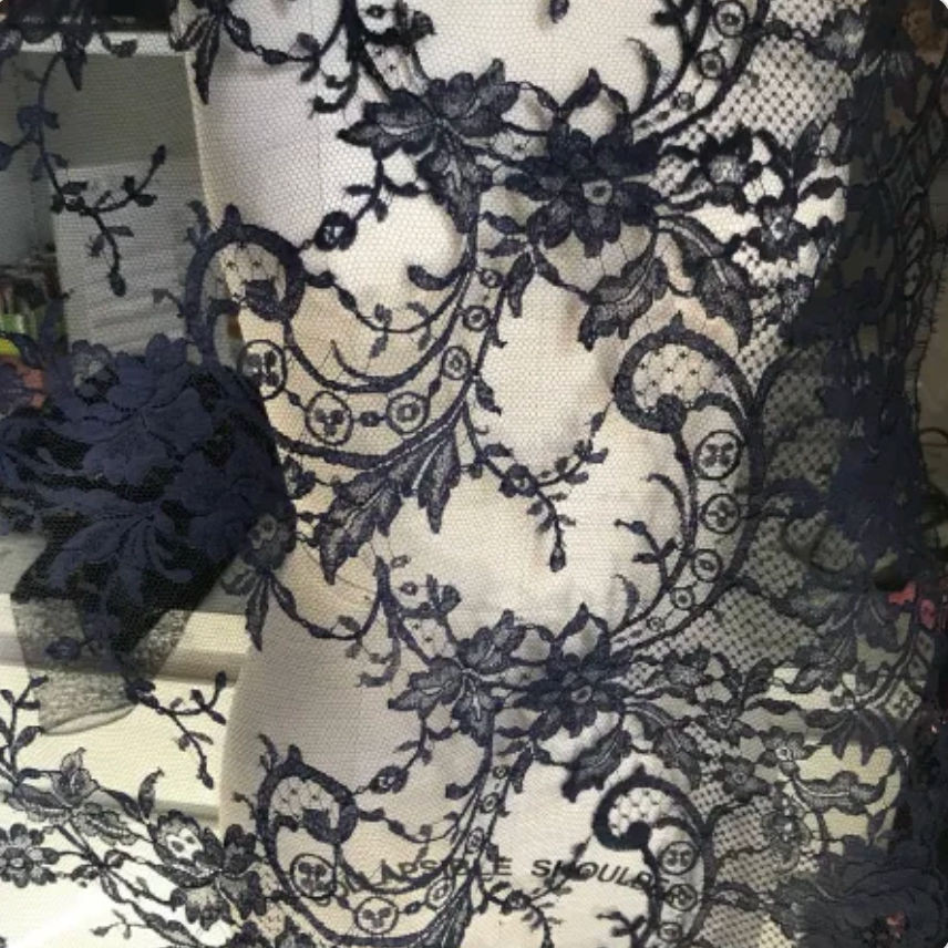 Midnight Blue Chantilly Lace- 35