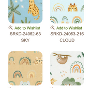 The Wild Ones- Jungle Animals, Rainbows- 16 Piece Fat Quarter FQ Bundle- Cotton