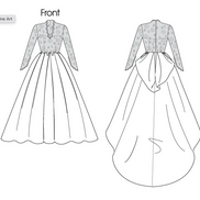 Butterick B5731 Sewing Pattern Misses’ Wedding/ Bridal Lace-Overlay Dress with Train
