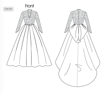 Butterick B5731 Sewing Pattern Misses’ Wedding/ Bridal Lace-Overlay Dress with Train