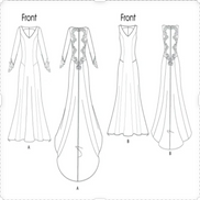 Butterick B5779 Sewing Pattern Misses’ Wedding/ Bridal Lace-Back Dresses with Train- Sizes 4-12