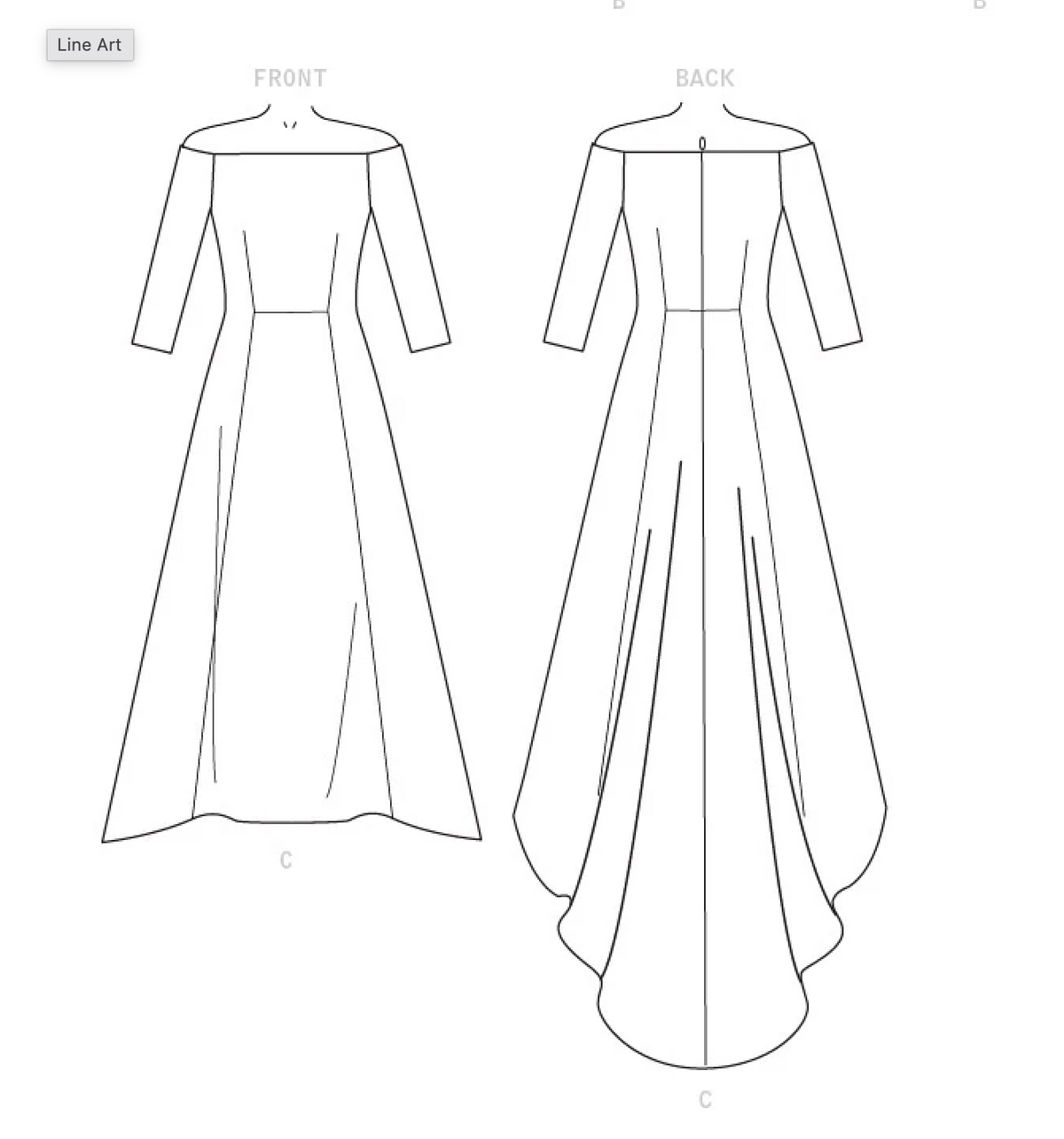 Butterick B6639 Sewing Pattern Misses’ Wedding/ Bridal Dress/ Formal Gown