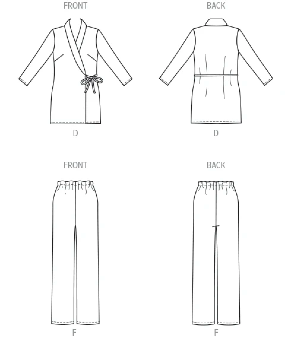 Butterick B6976 Sewing Pattern Misses' Lounge Set by Palmer/Pletsch