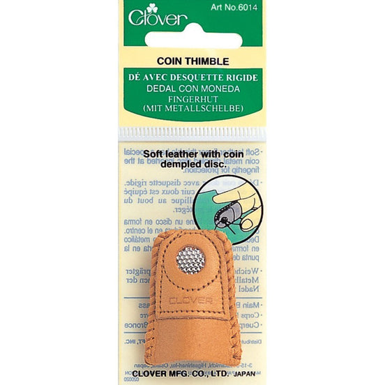 Clover Coin Thimble- Tan Version- Size Medium #6014