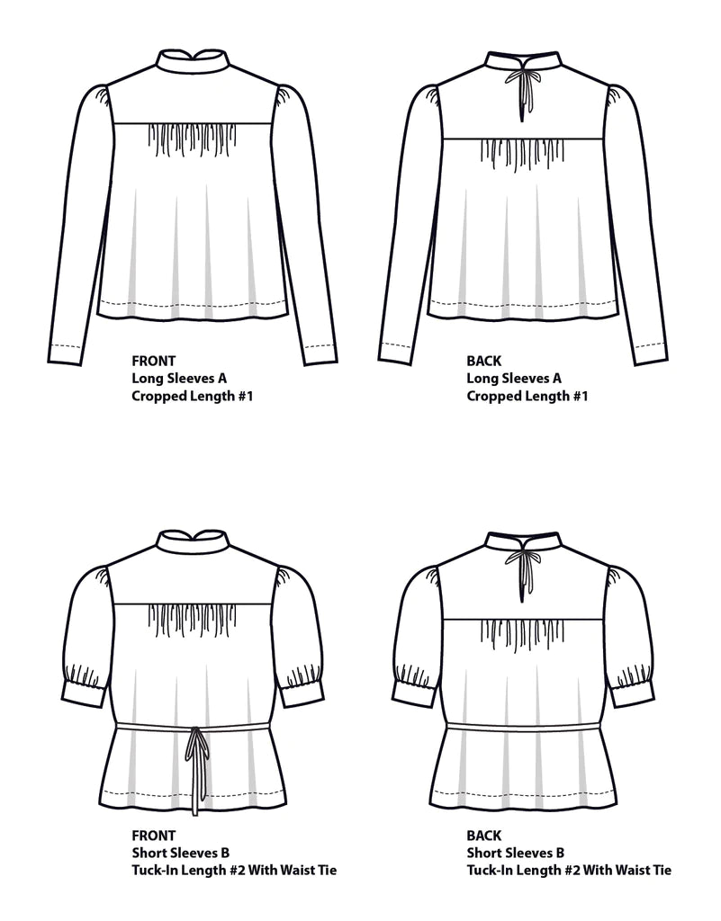 Regalia Blouse- Sew House Seven- Paper Pattern- Sizes 00-20, 16-34