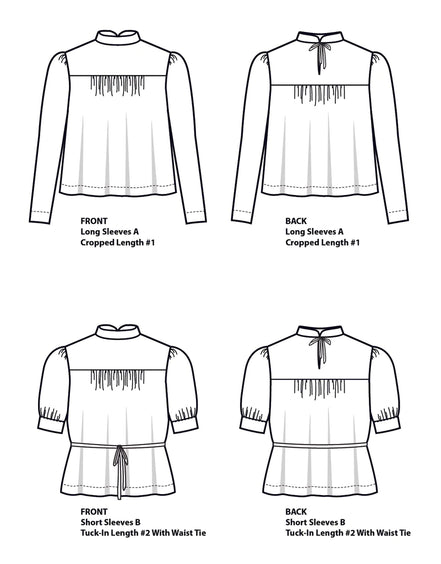Regalia Blouse- Sew House Seven- Paper Pattern- Sizes 00-20, 16-34